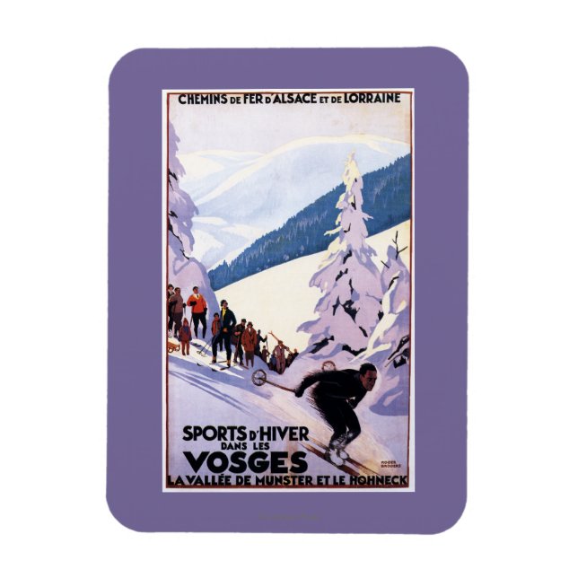Spectators Watching Skier Poster Magnet (Vertical)