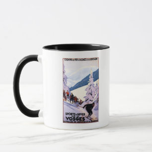 Spectators Watching Skier Poster Mug
