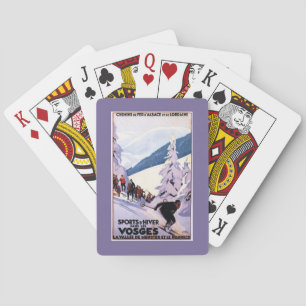 Spectators Watching Skier Poster Playing Cards