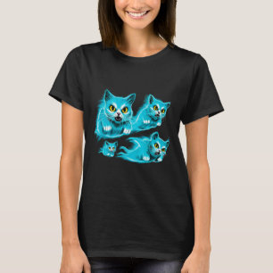 Spectral Cats Halloween Funny Flying Ghost Tee