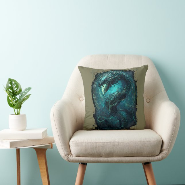 Spectral Coil Cyberpunk Serpent Dark Art Cushion (Chair)