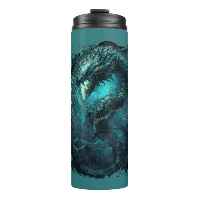 Spectral Coil Cyberpunk Serpent Dark Art Thermal Tumbler (Front)