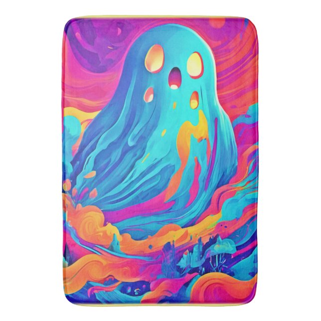 Spectral Ghost Halloween Art Bath Mat (Front Vertical)