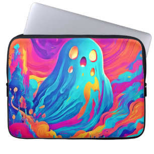 Spectral Ghost Halloween Art Laptop Sleeve