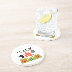 Spectral Halloween Icons Floating Art Coaster