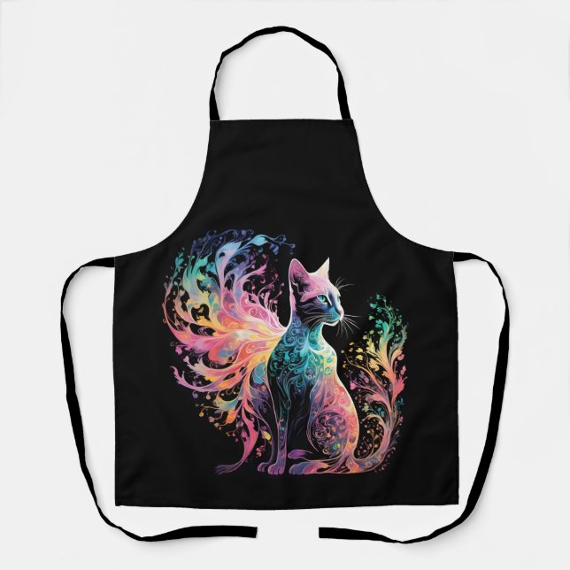 Spectral Holographical Cat: A Prism of Elegance Apron (Front)