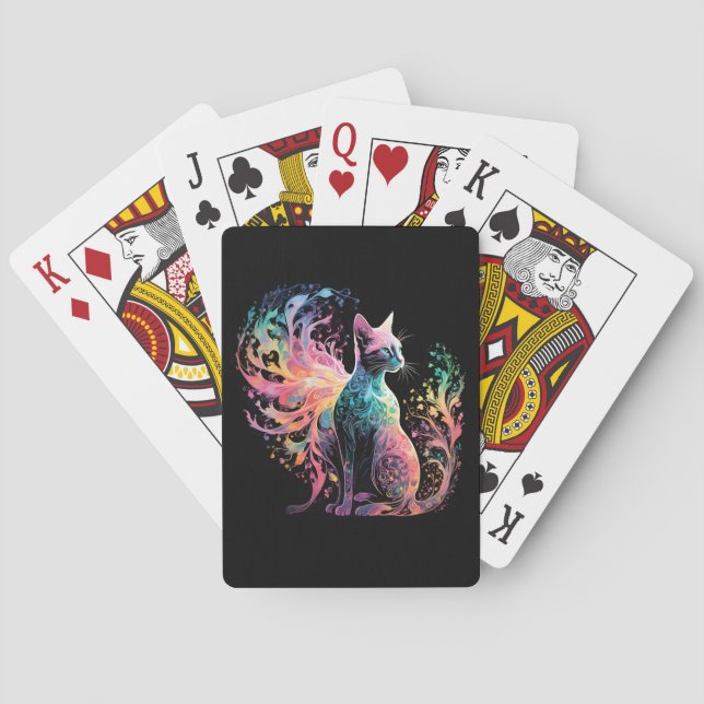 Spectral Holographical Cat: A Prism of Elegance Playing Cards (Back)