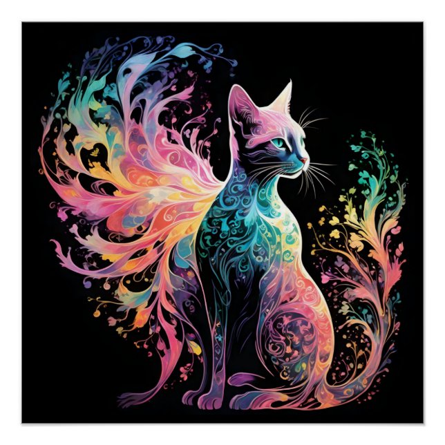 Spectral Holographical Cat: A Prism of Elegance Poster (Front)