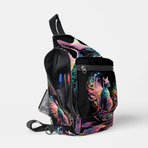 Spectral Holographical Cat: A Prism of Elegance Sling Bag