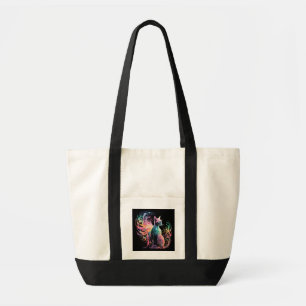 Spectral Holographical Cat: A Prism of Elegance Tote Bag