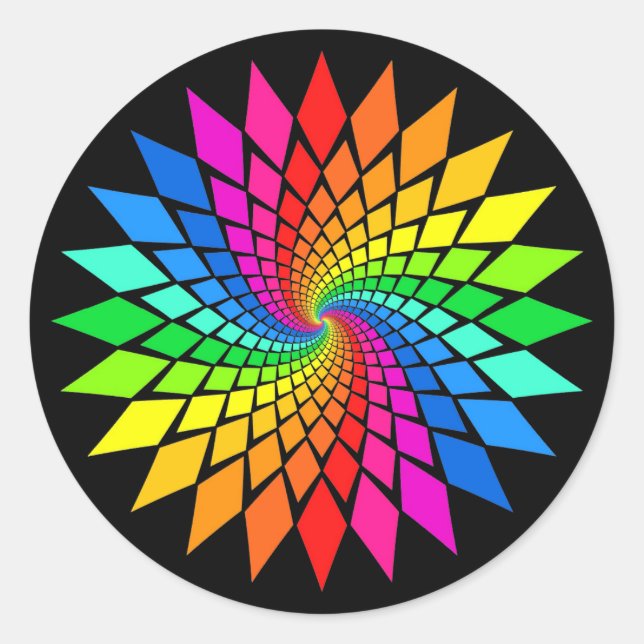 'Spectral Spiral' Classic Round Sticker (Front)