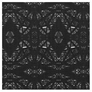 Spectroscopic Black and White Abstract Gouache Art Fabric