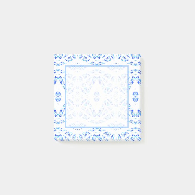 Spectroscopic Blue White Abstract Gouache Art Post-it Notes (Front)