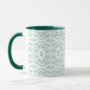Spectroscopic Green White Abstract Gouache Art Mug