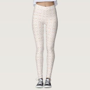 Spectroscopic Orange White Abstract Gouache Art Leggings