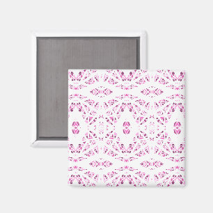 Spectroscopic Pink White Abstract Gouache Art Magnet