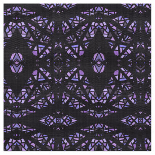 Spectroscopic Purple Black Abstract Gouache Art Fabric