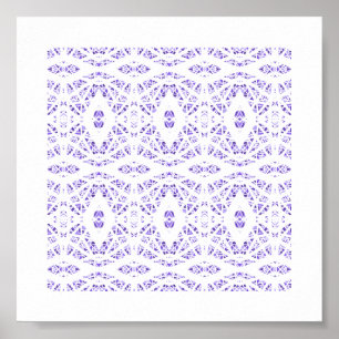 Spectroscopic Purple White Abstract Gouache Art Poster