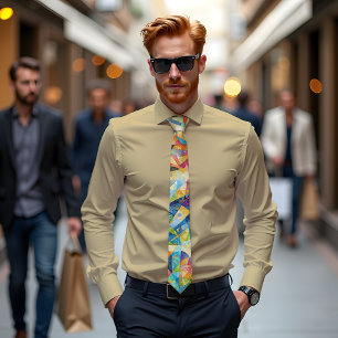 Spectrum Burst Abstract Art Tie