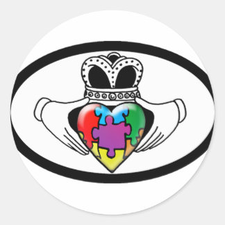 Spectrum Claddagh Classic Round Sticker