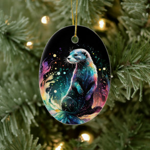Spectrum Edge: The Otters Glow Ceramic Ornament