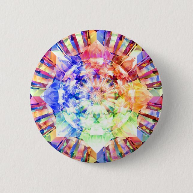 Spectrum Fractal 6 Cm Round Badge (Front)