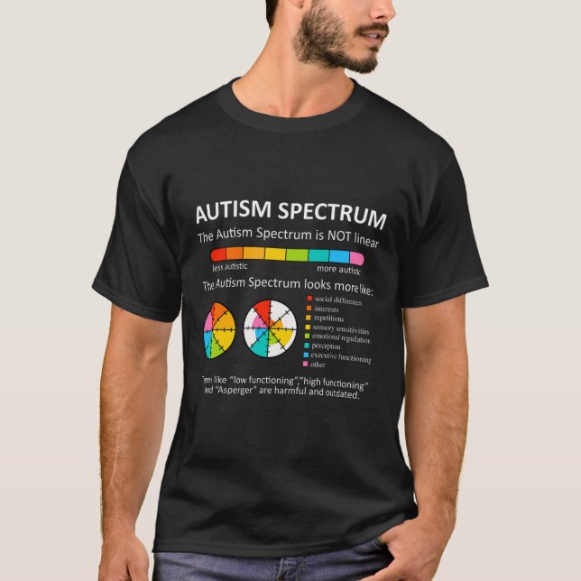 Spectrum Is Not Linear Autistic Pride Autism Aware T-Shirt (Front)