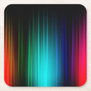 Spectrum Light Show Background-55321 Square Paper Coaster