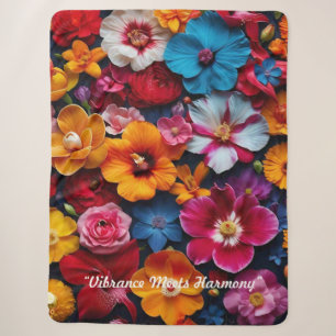 "Spectrum of Blossoms" Sherpa Blanket