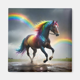 Spectrum of Grace: Rainbow Horse Beneath Rainbows Magnet