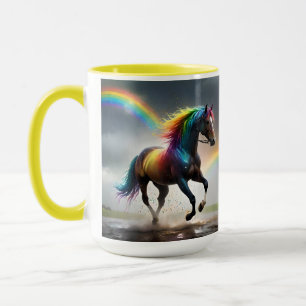 Spectrum of Grace: Rainbow Horse Beneath Rainbows Mug