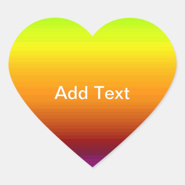 Spectrum of Horizontal Colours -3 Heart Sticker (Front)