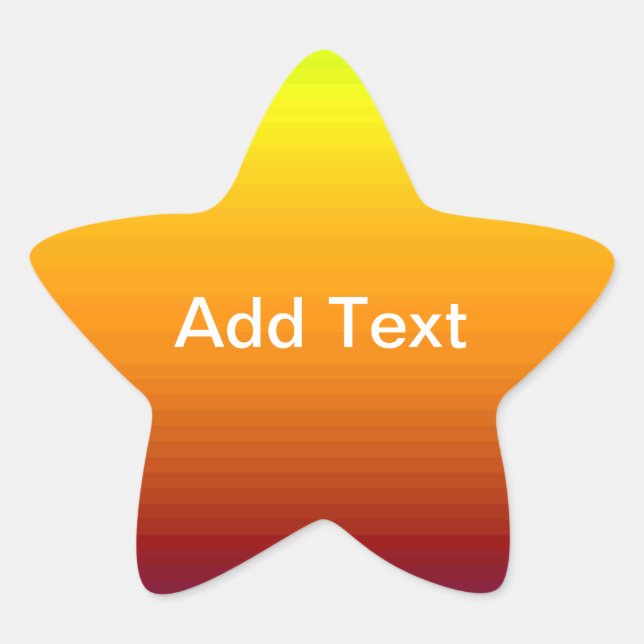 Spectrum of Horizontal Colours Your Text Star Sticker (Front)