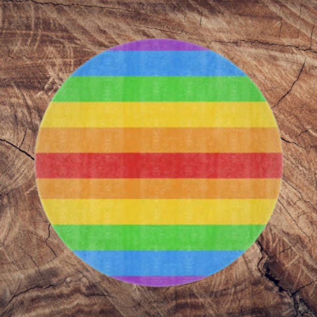 Spectrum of Pride Round Glass Cutting Board (Creator Uploaded)