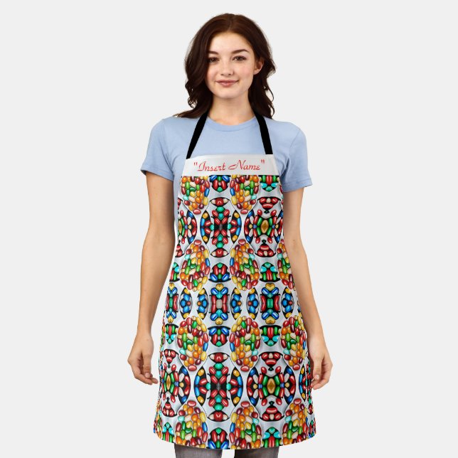 Spectrum of Sweetness: Jelly Beans in Technicolor  Apron (Worn)
