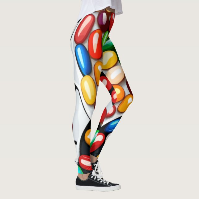 Spectrum of Sweetness: Jelly Beans in Technicolor  Leggings (Right)