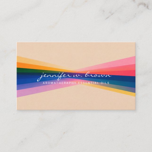 Spectrum Stripe Design Vibrant Multicolor Gradient Business Card (Front)