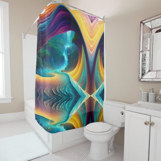 Spectrum Waterfall 2 Shower Curtain (In Situ)