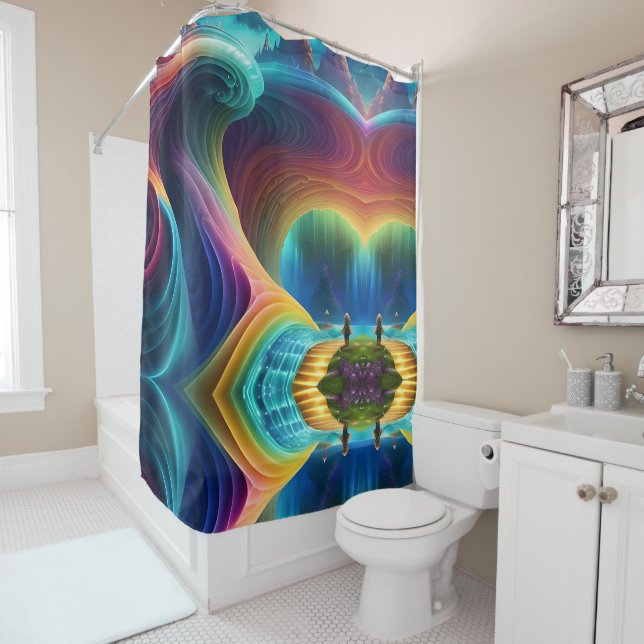 Spectrum Waterfall 3 Shower Curtain (In Situ)
