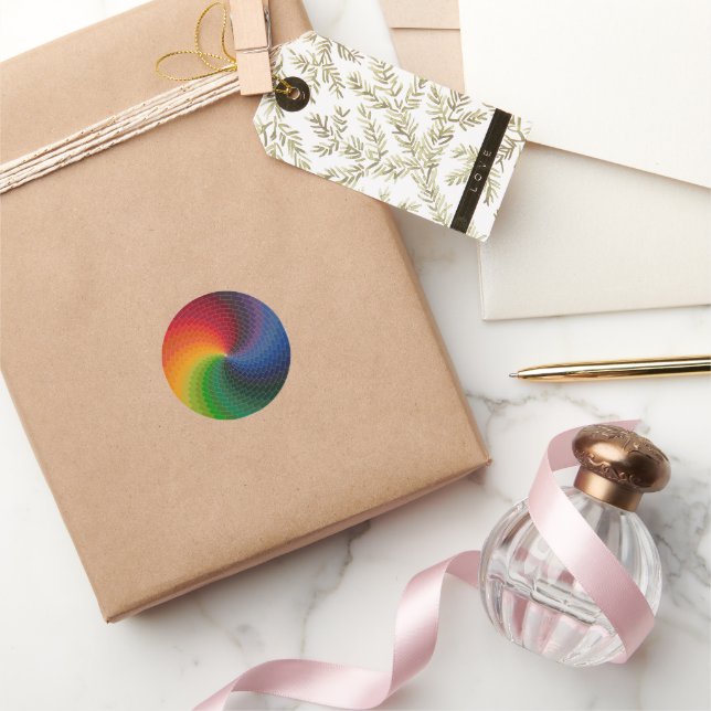 Spectrum wheel made of bricks classic round sticker (Gifting)