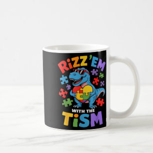 Sped Rizz em With Tism Autismsaurus T-rex Dino Aut Coffee Mug