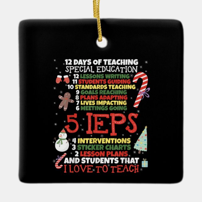 SPED School Tee Funny Special Education Teacher Ceramic Ornament (Front)