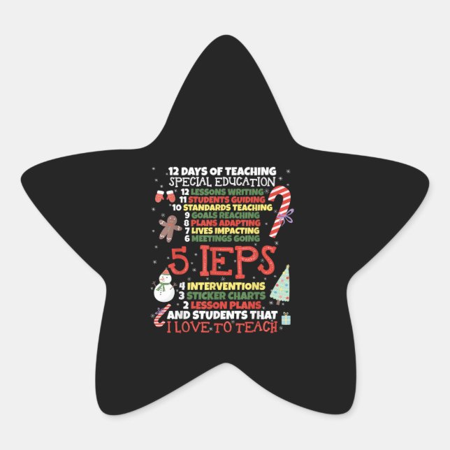 SPED School Tee Funny Special Education Teacher Star Sticker (Front)