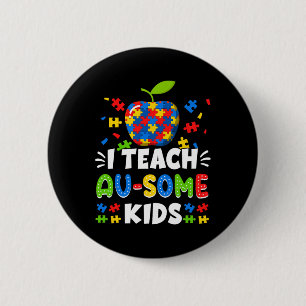 Sped Special Education I Teach Au-some Kids Rainbo 6 Cm Round Badge