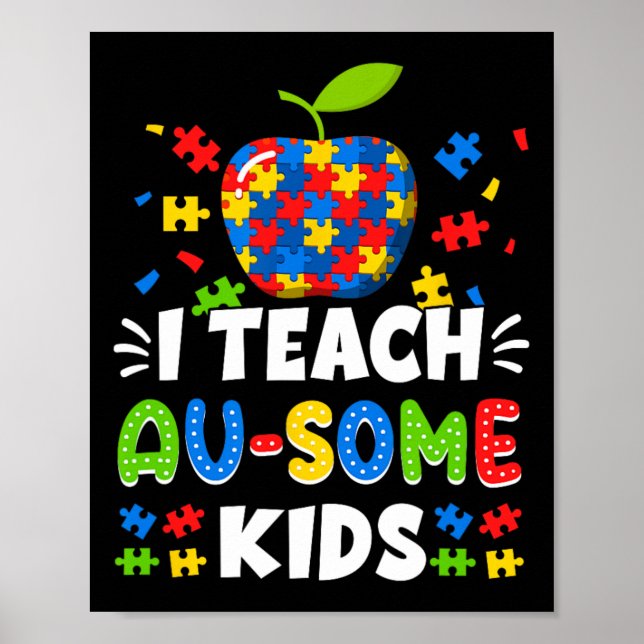 Sped Special Education I Teach Au-some Kids Rainbo Poster (Front)