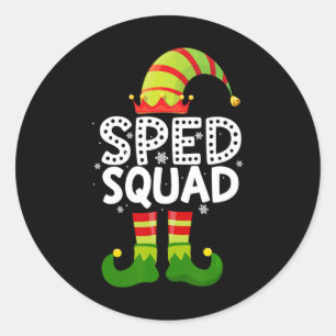 Sped Squad Special education for santa family chri Classic Round Sticker