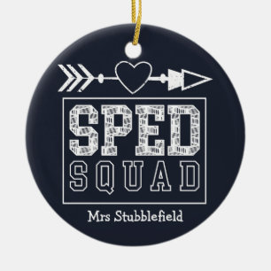 SPED Squad Special Education Teacher Personalised Ceramic Ornament
