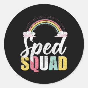 Sped Squad Sped Teacher Rainbow Special Education Classic Round Sticker
