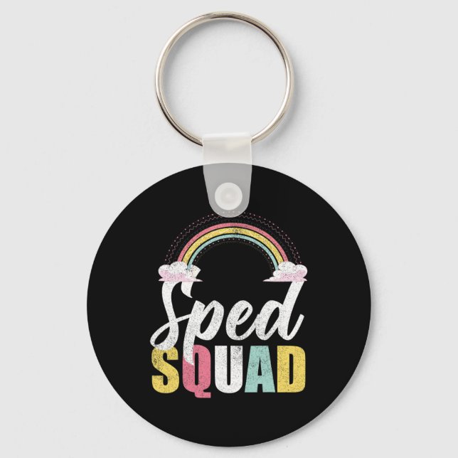 Sped Squad Sped Teacher Rainbow Special Education  Key Ring (Front)