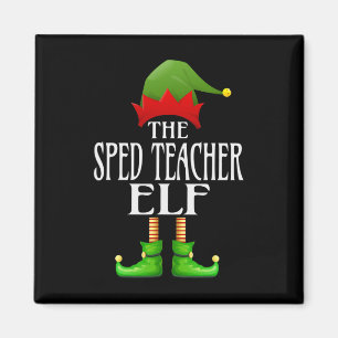 Sped Teacher Elf Xmas Funny Family Matching Christ Magnet